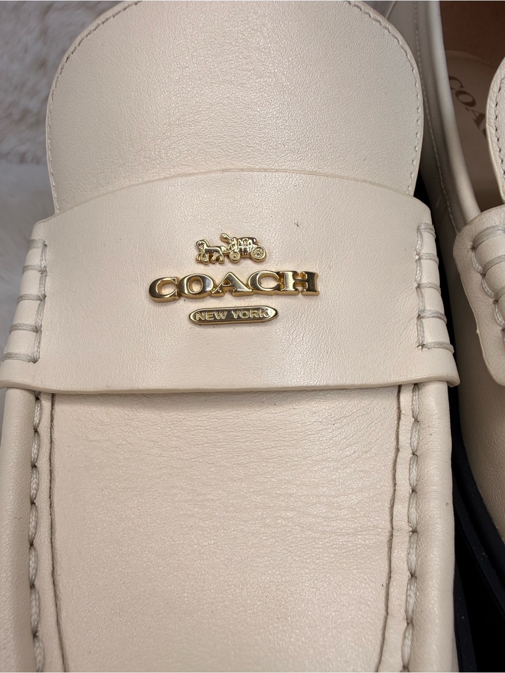 NWOB Coach Women's Ruthie Leather Platform Comfort Loafer Chalk White Sz 8 CM587 - Picture 7 of 9